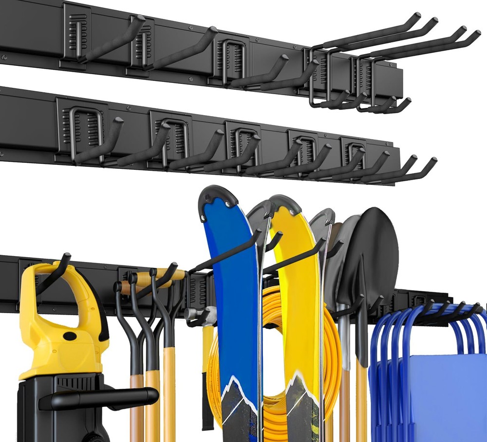 Garage Organization, Wall Mount Garden Tool Organizer 64 Inches, Max 620lbs-HOT