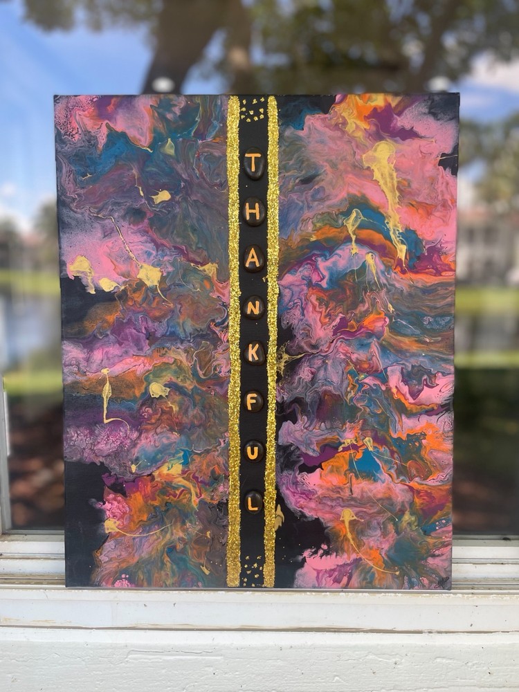 Original Abstract  Acrylic Fluid Art on 16x20 inch stretched canvas. Home decor.