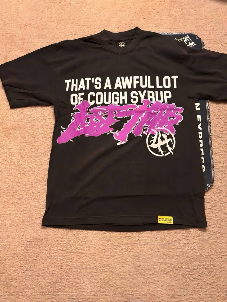 Lost Hills x Awful Lot Of Cough Syrup black graphic T shirt