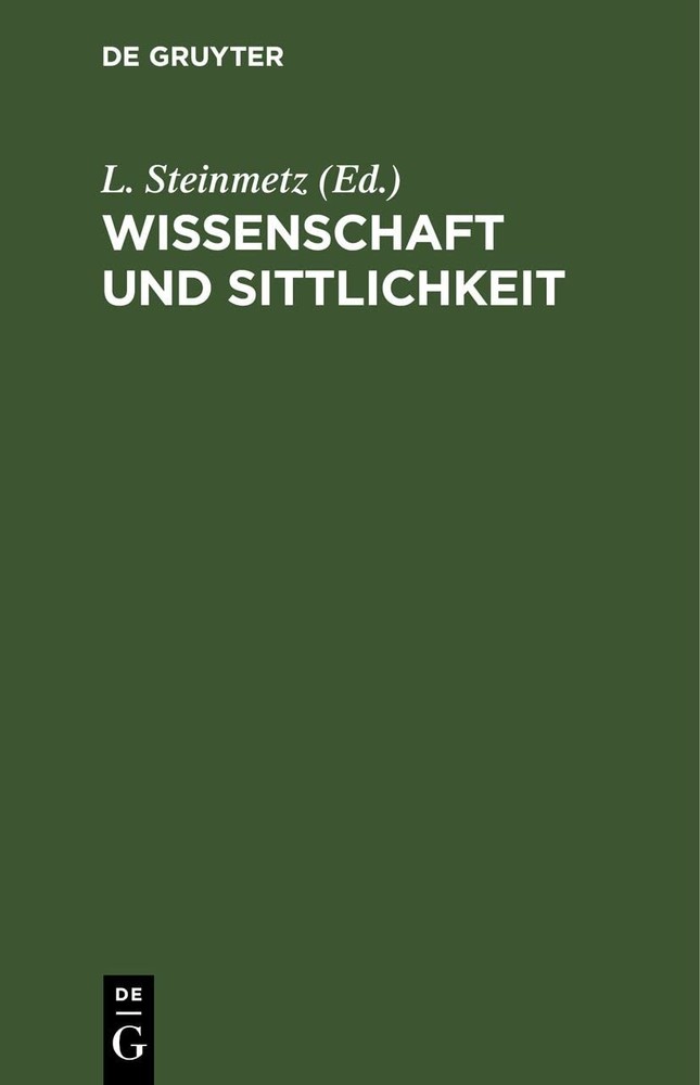 Wissenschaft Und Sittlichkeit (Hardback)