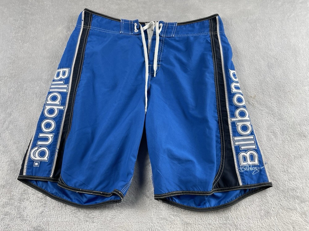 Billabong Board Shorts Men’s W34 Vintage Y2K Blue Spellout