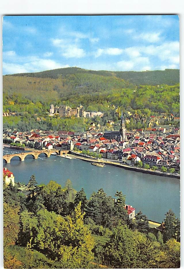 Postcard Blick vom Philosophenweg Heidelberg Germany
