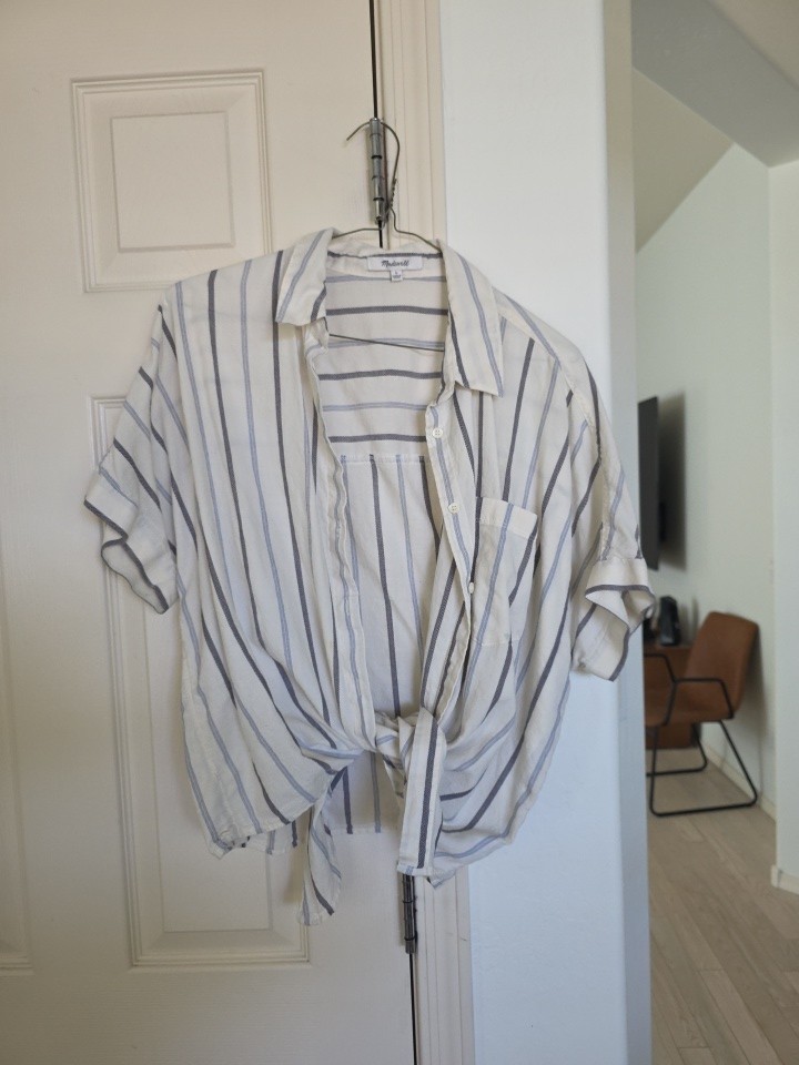 Madewell Women's Tie Front Blouse Sz L