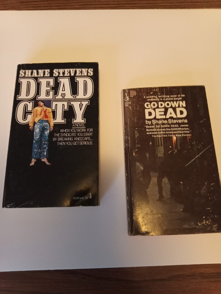 Two Paperback Books: Dead City  and Go Down Dead. Vg  Condition . Shane Stevens