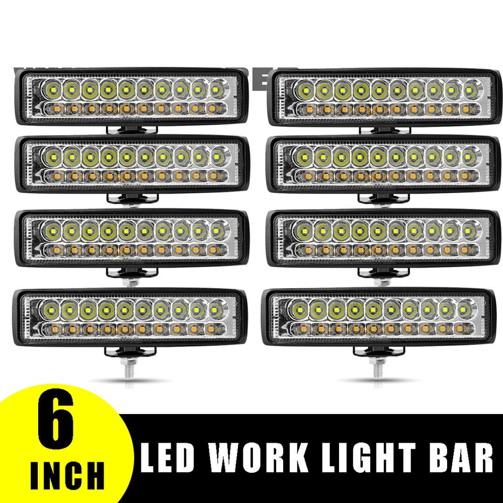 8x 6inch LED Work Light Bar Flood Spot Driving Fog Lamps Car SUV Offroad Truck