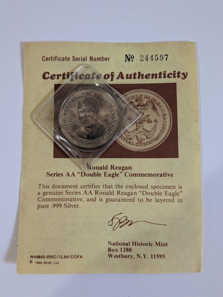 National Historic Mint - Ronald Reagan Presidential Medal - 1984 - Double Eagle