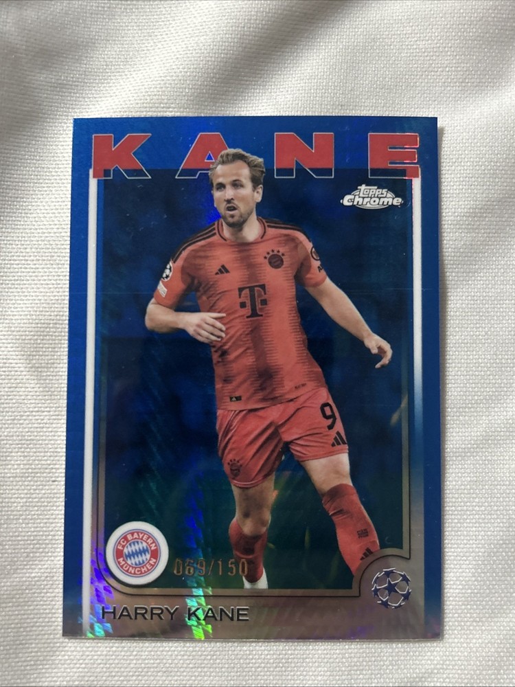 2024 Topps Chrome UEFA Euro Neon Nations Harry Kane Blue Refractor #NN-12 /150