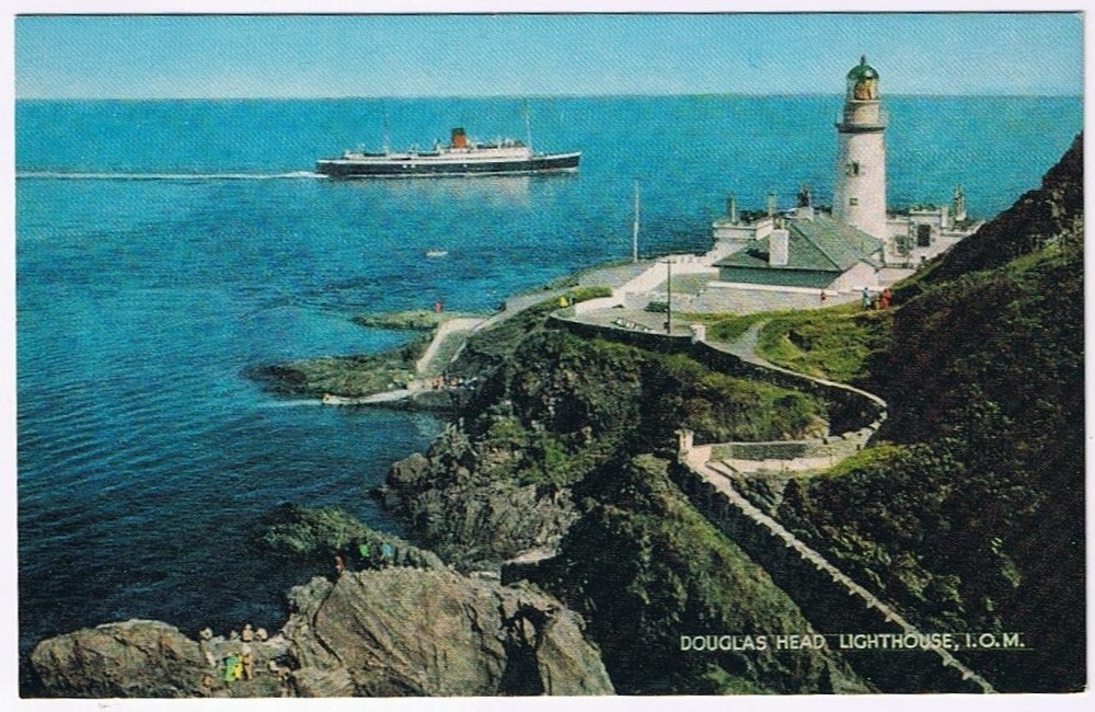 Postcard Douglas Head Lighthouse Isle Of Man England UK