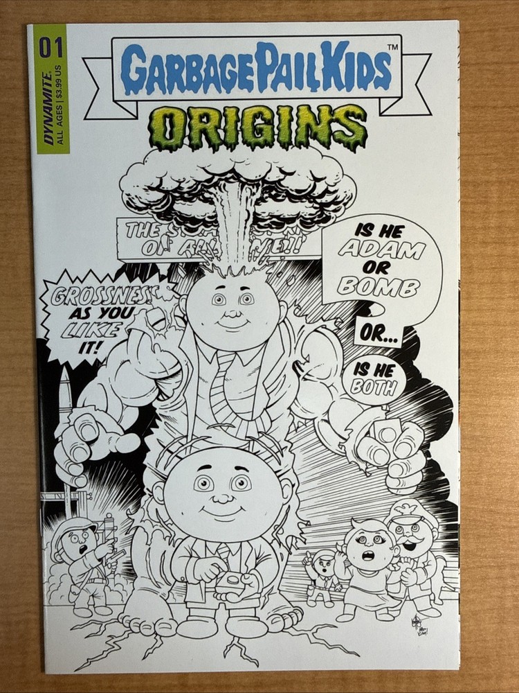 Garbage Pail Kids: Origins #1 - Ken Haeser B&W Variant (Dynamite 2022) HTF NM/M