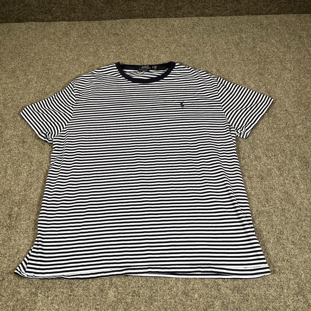 Men’s Polo Ralph Lauren Short Sleeve Striped T-Shirt Size Xl Preppy Classic Fit