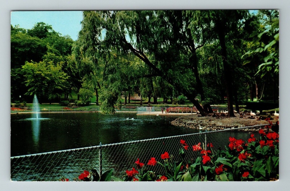 Grand Rapids MI-Michigan, Duck Pond, John Ball Park, Vintage Postcard