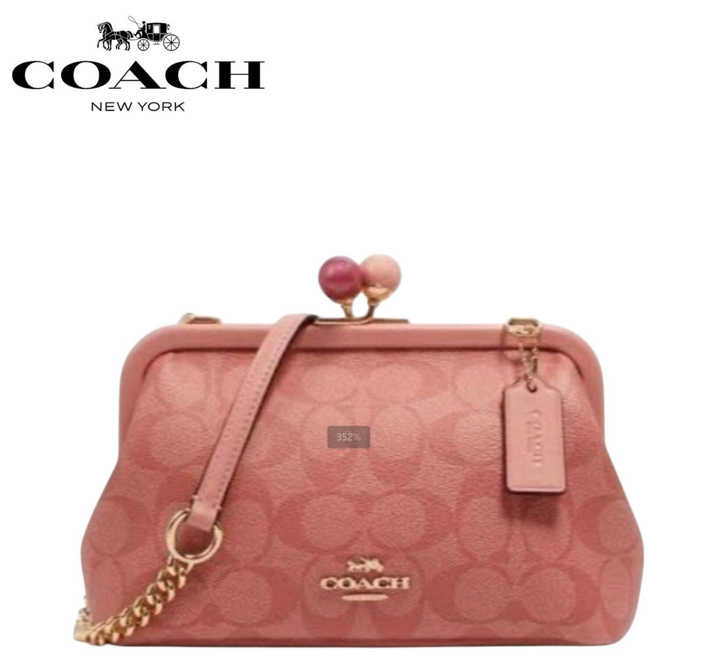 Coach C1452 Chain Shoulder Bag 2WAY PVC Leather Pink Women's Brand New Unused