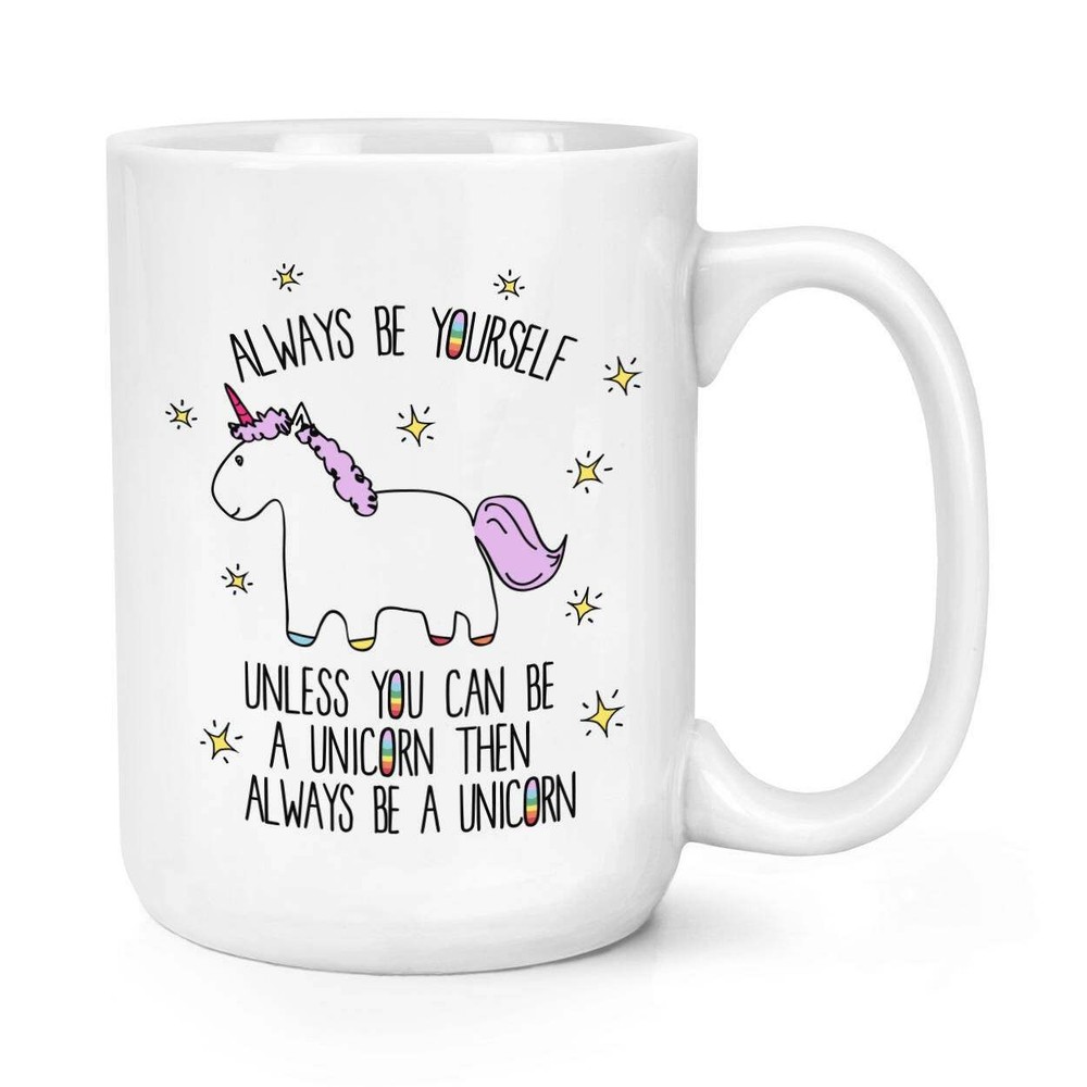 Lila Unicorn Always Be Yourself Large Coffee Mug Cup 16 oz