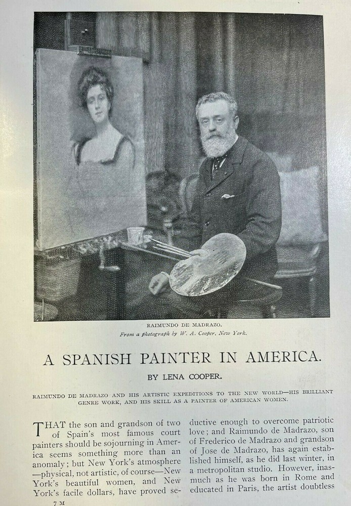 1899 Spanish Artist Raimundo De Madrazo in America