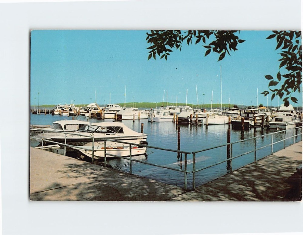 Postcard Duncan L. Clinch Yacht Harbor Traverse City Michigan USA