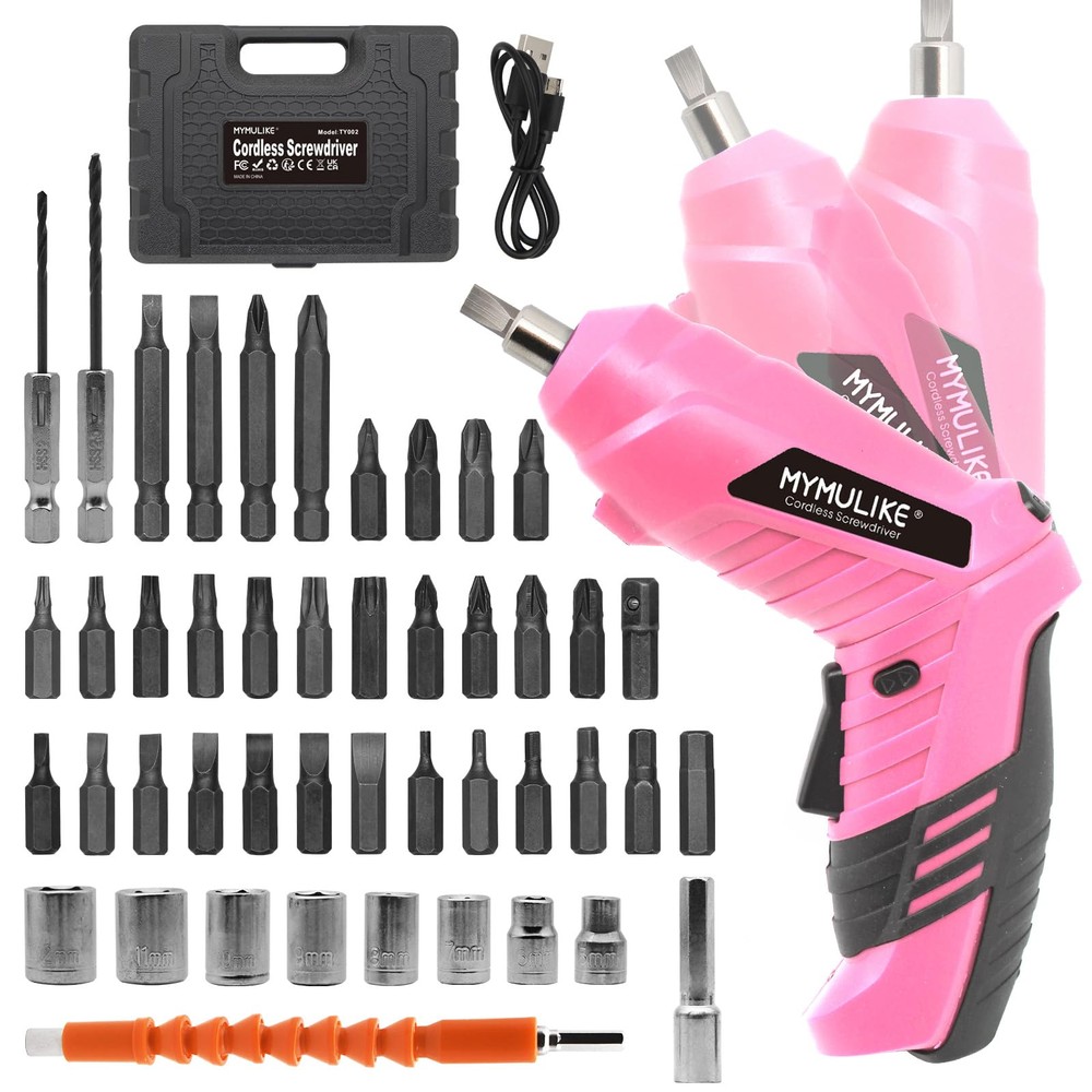 3.6V Cordless Rechargeable Power Screwdriver with 47-Piece Accessory Kit for Efficient DIY and Home Projects