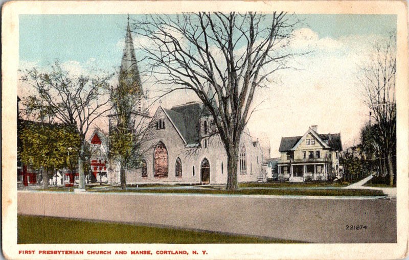 Cortland New York NY : CHURCH SCENE m/14 AV5866