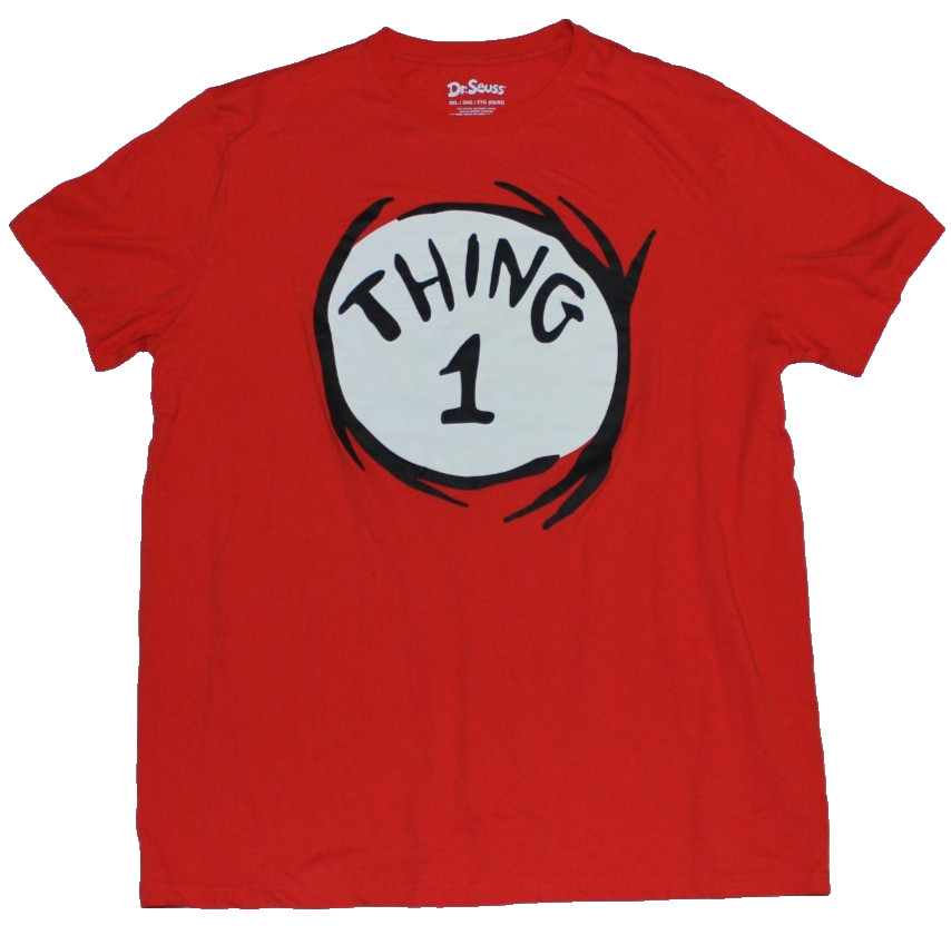 Dr. Seuss Thing 1 T-Shirt Men's Size 2XL Red Short Sleeve Graphic Print