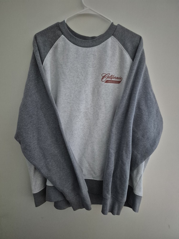 Old Navy Gray and White Sweatshirt XXL Long Sleeve Pullover