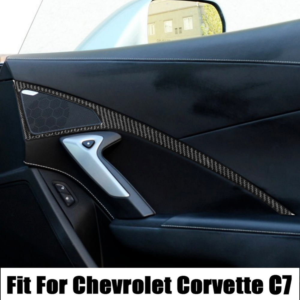Soft Carbon Fiber Door Sticker Trim for Chevrolet Corvette C7 2014-2019