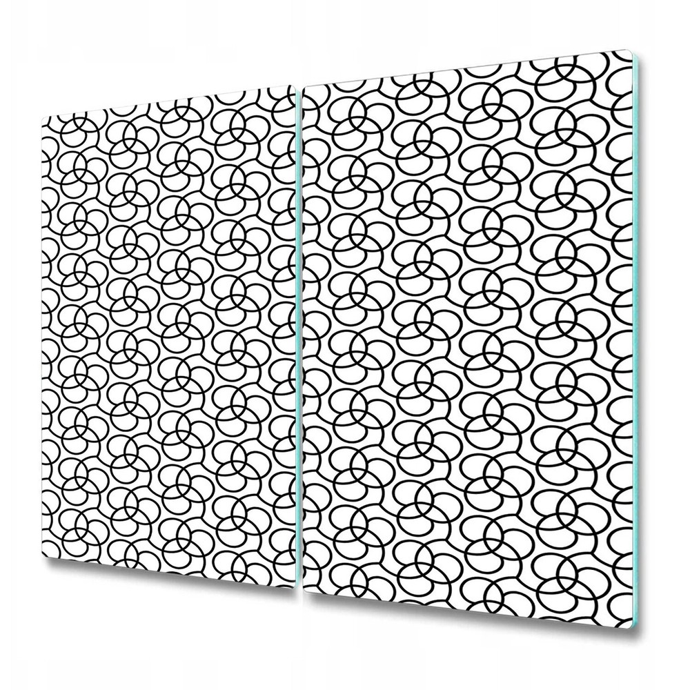 Glass Kitchen Chopping Board Geometric black and white minimalistic 2x30x52