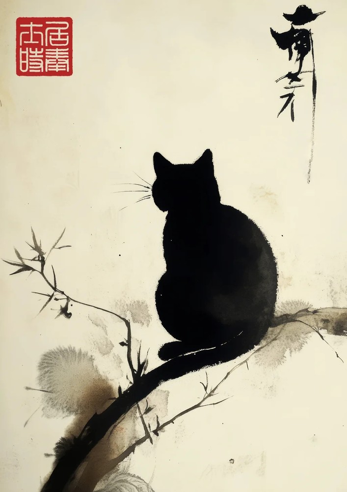 Cat Matsumoto Hoji Japanese Japan Vintage Historical Wall Art Poster Print