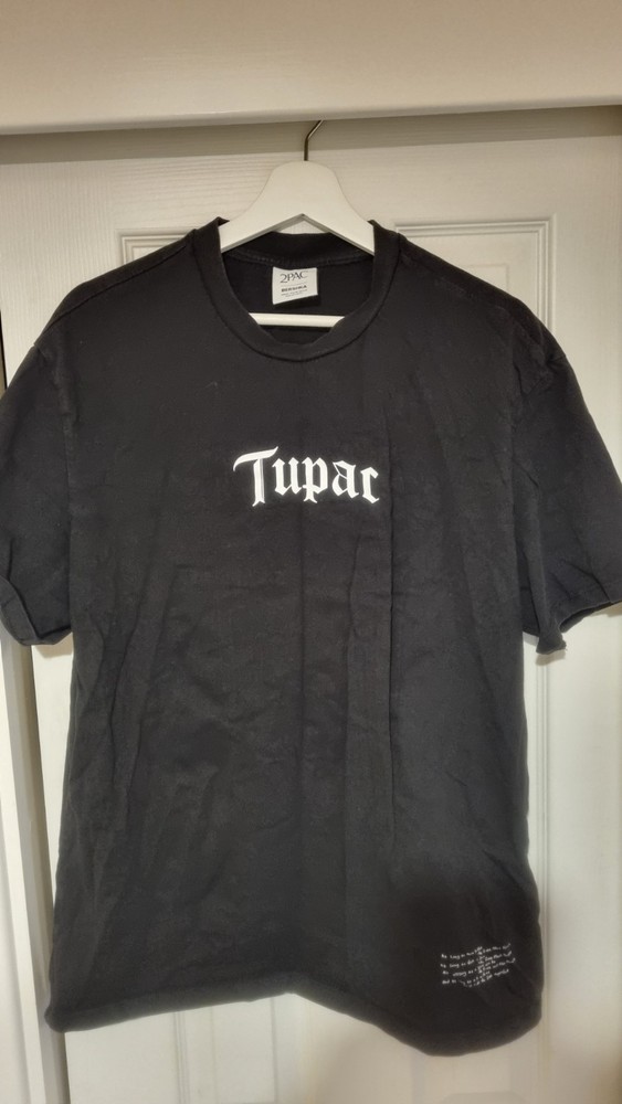 BERSHKA 2PAC Tupac 2PACALYPSE NOW Graphic T-Shirt M Medium Rap Tee Black