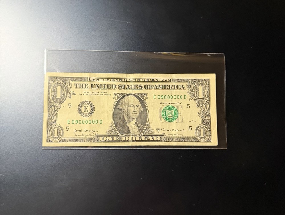 E09000000D Fancy Serial Number - 7 Of A Kind Zeros - Binary