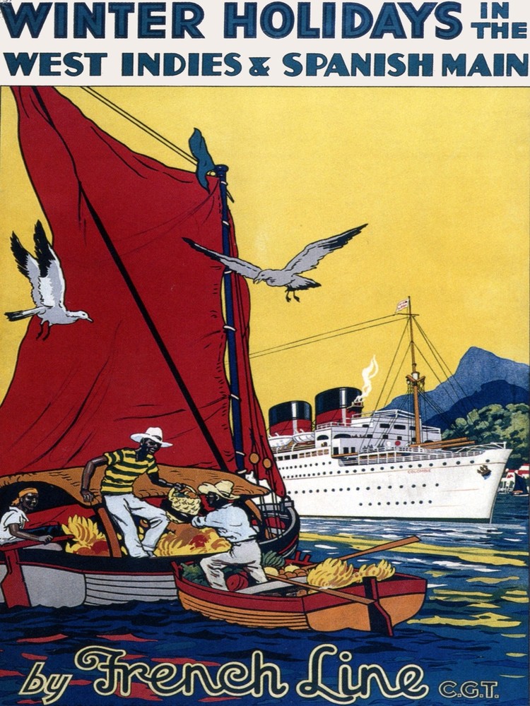 Decor Winter holidays in Indies Travel Poster. Graphic Design. Wall Art. 2094