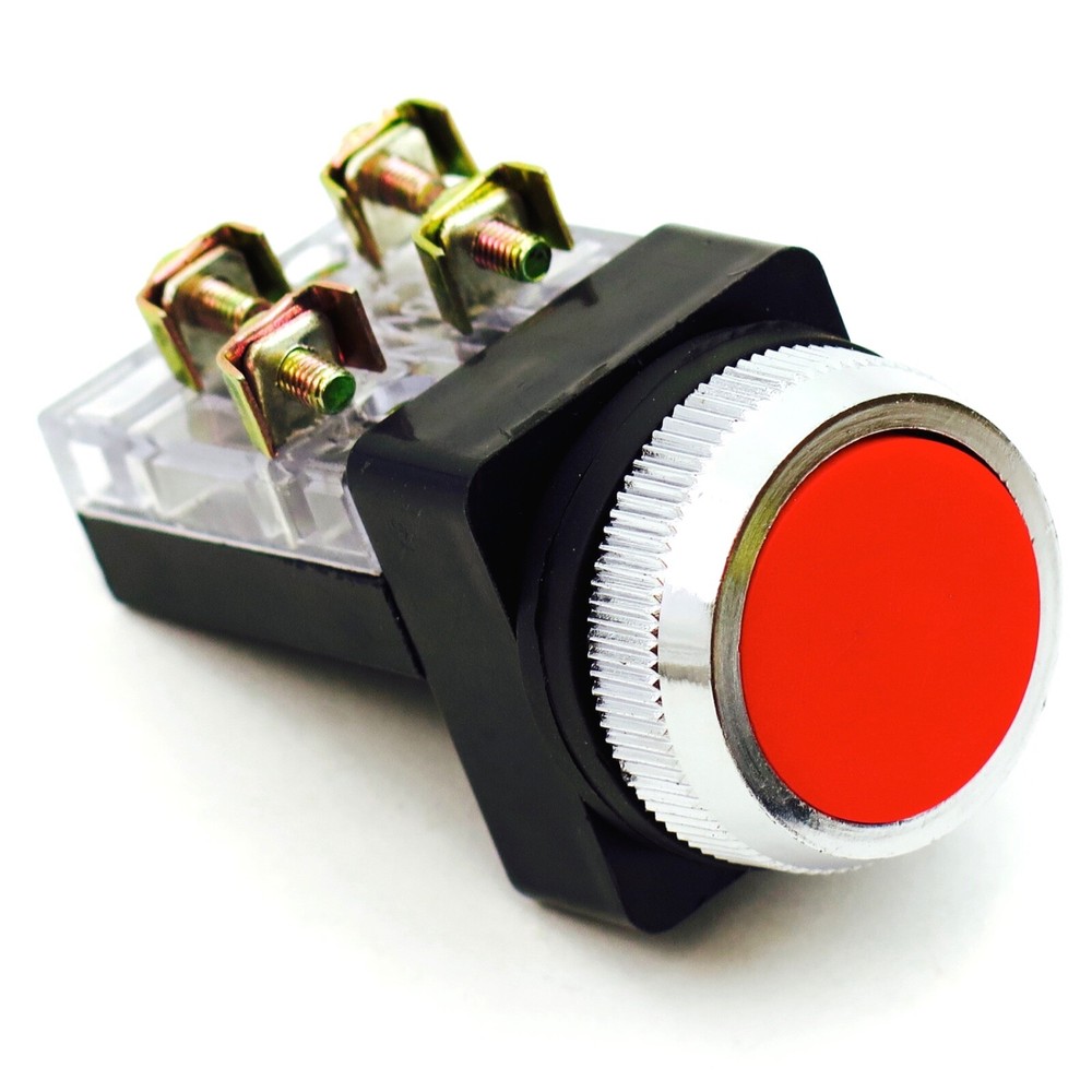 30mm Red Momentary Push Button Switch 1NO 1NC Contact PB-30MOMF-R-11