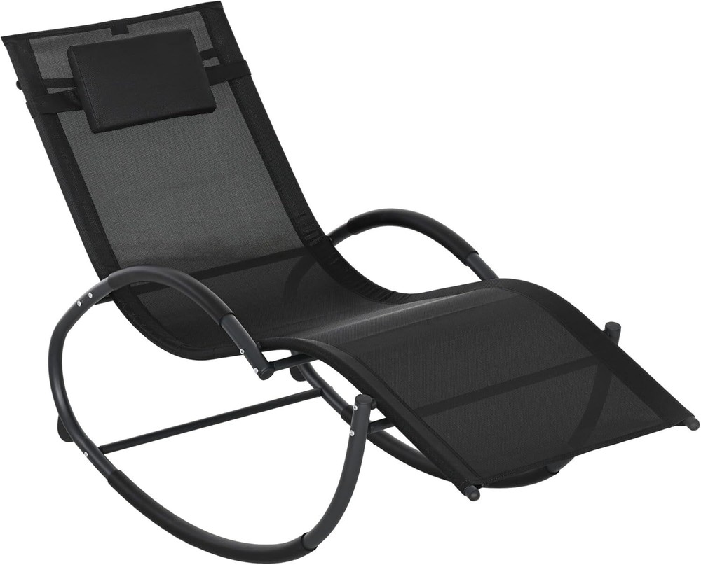 Outdoor Rocking Chaise Lounge for Sunbathing and Poolside Relaxation