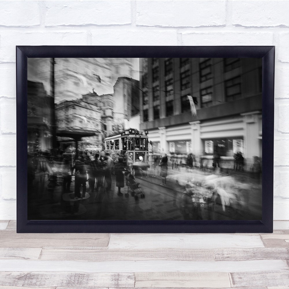 Street Tram Double Exposure Multiple Blurry Transportation Wall Art Print
