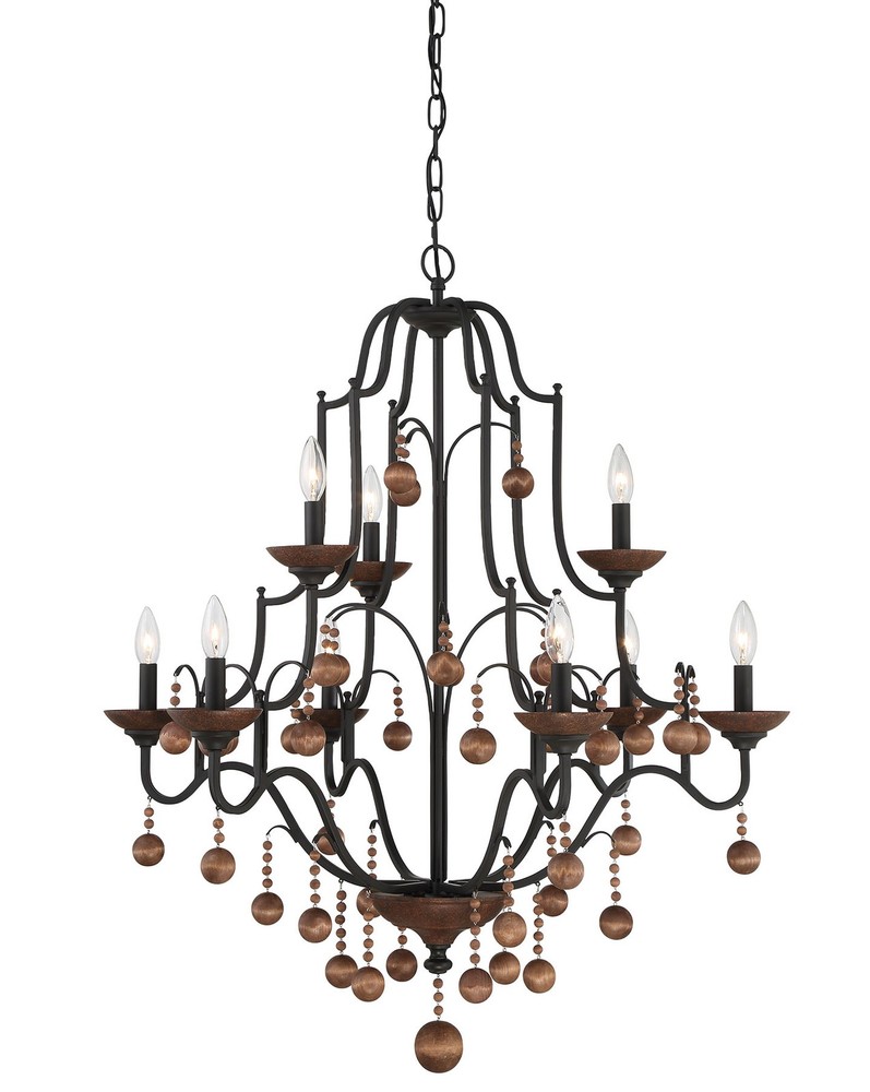 Minka Lavery 2669 Colonial Charm 9-Light 34-Inch Old World Taper Candle Chandelier