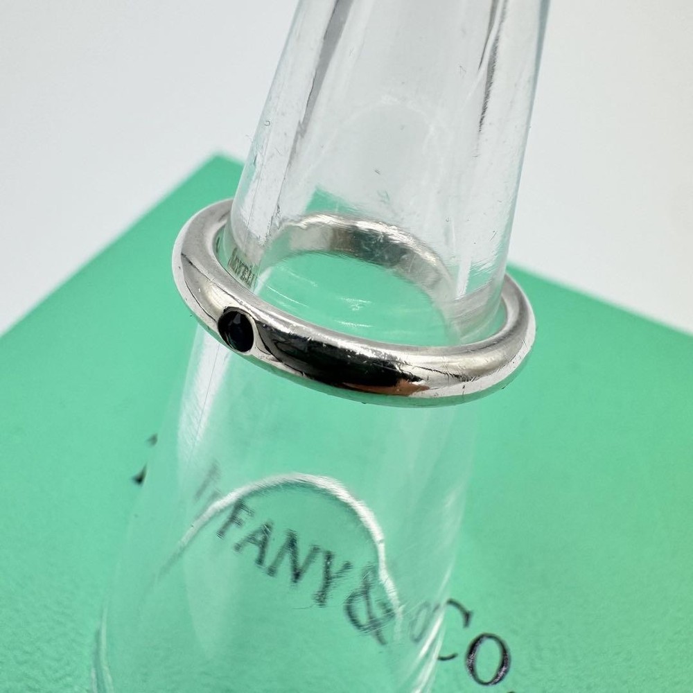 Tiffany & Co Sapphire Stackable Ring in 925 Silver Size 8