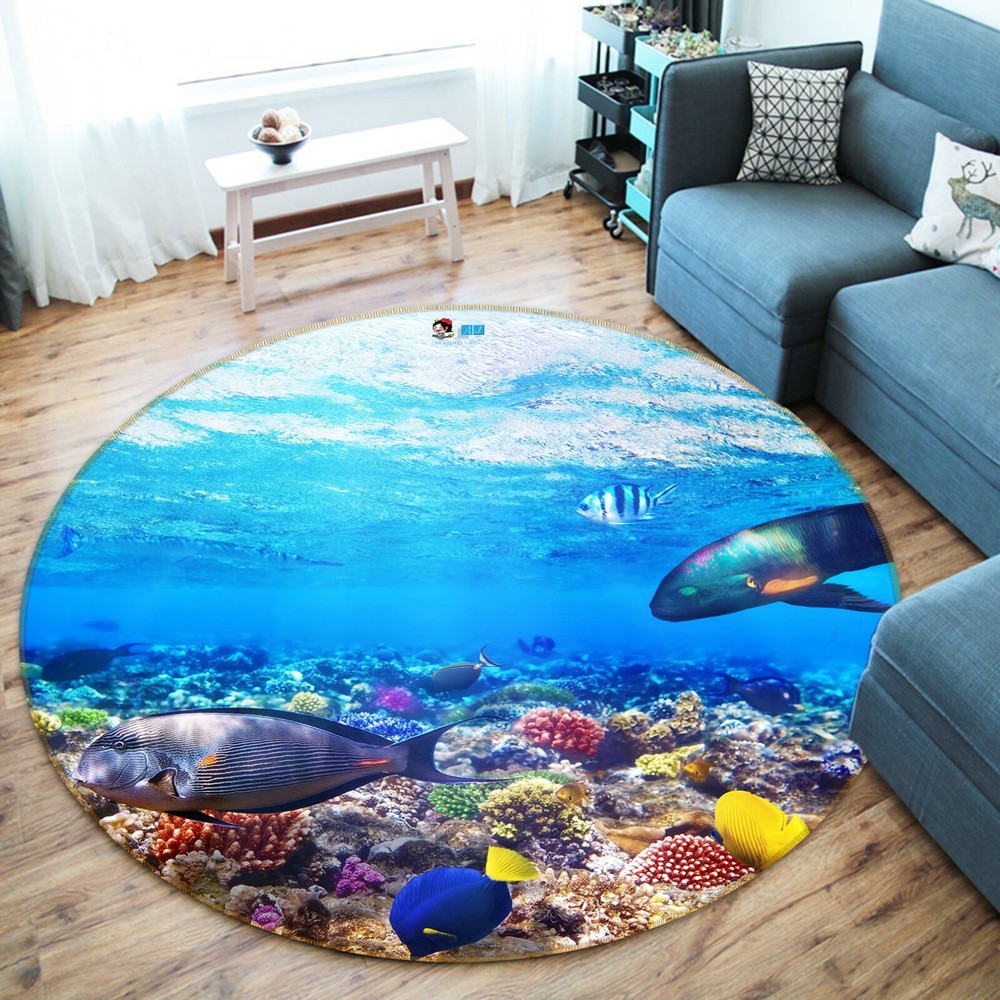 3D Sea Bottom Coral Fish NAO10359 Game Rug Mat Elegant Photo Carpet Mat Fay
