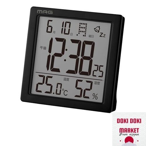 MAG Digital Alarm Clock with Thermometer and Hygrometer