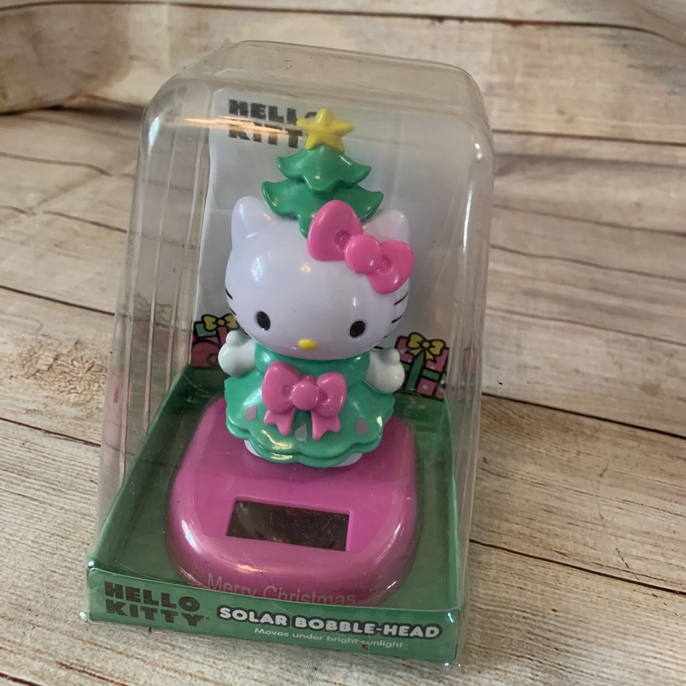 Solar Powered Dancing Bobble Head Toy HELLO KITTY Kawaii Christmas New