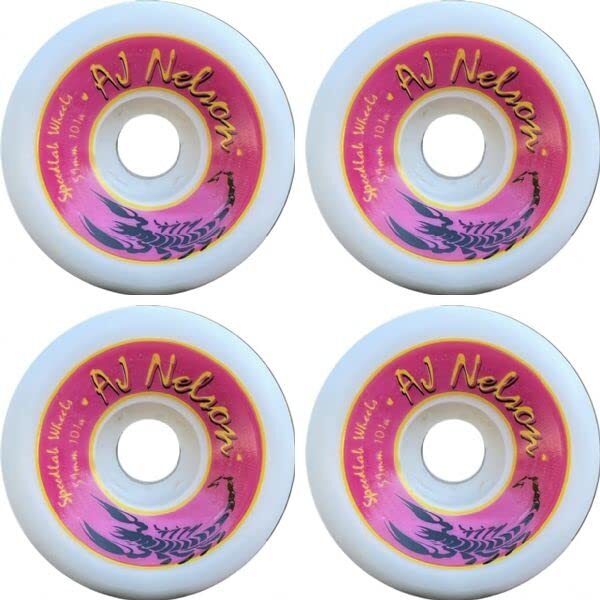 Speedlab Nelson Pro 59mm 101a White/Pink Skateboard Wheels - Set of 4