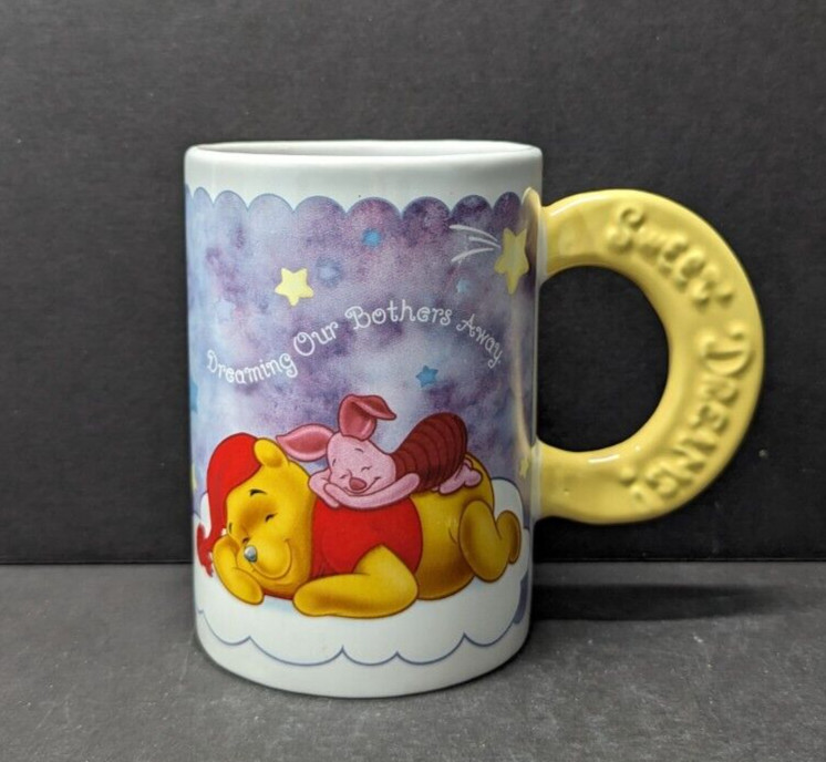 Winnie the Pooh Tigger Piglet Disney 5 inch Coffee Mug Dreaming Our Bothers Away