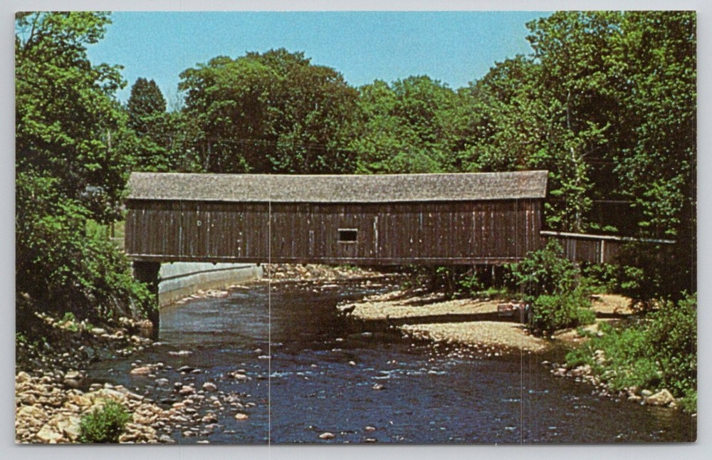 Comstock Bridge Salmon River East Hampton Connecticut Covered Bridge Postcard