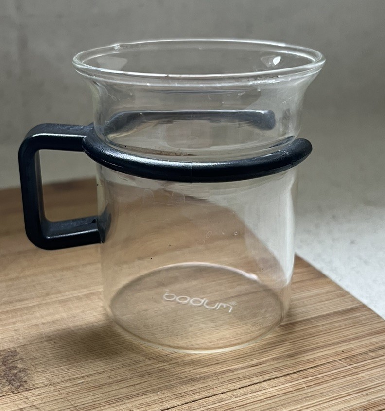 BODUM Black Handle Glass Mug Coffee Espresso Tea Cup