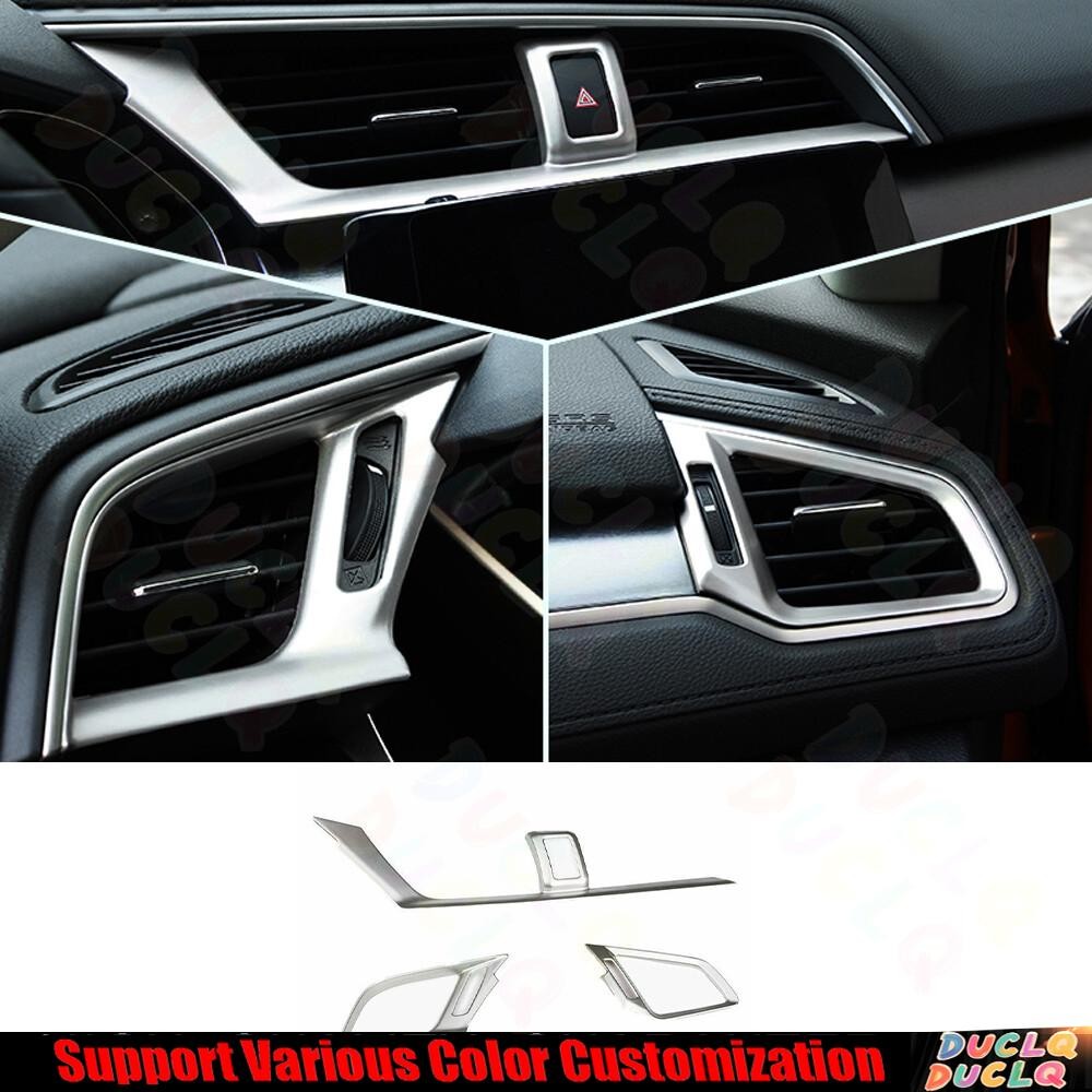 For Honda 10th Civic 2016-21 Matte Silver Middle Console Air Outlet Vent Frame