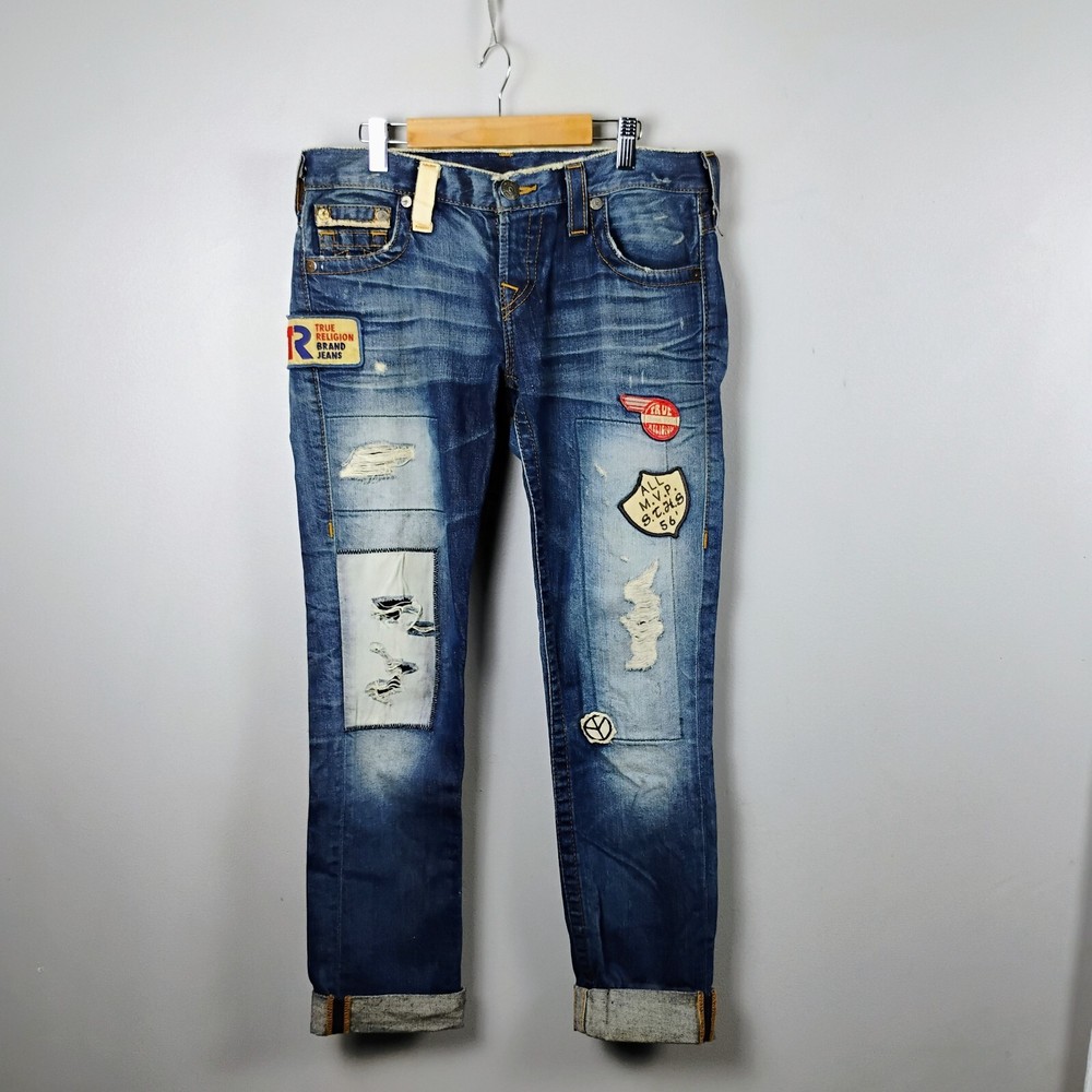 True Religion Women's Boyfriend Patch Jeans, Size 25
