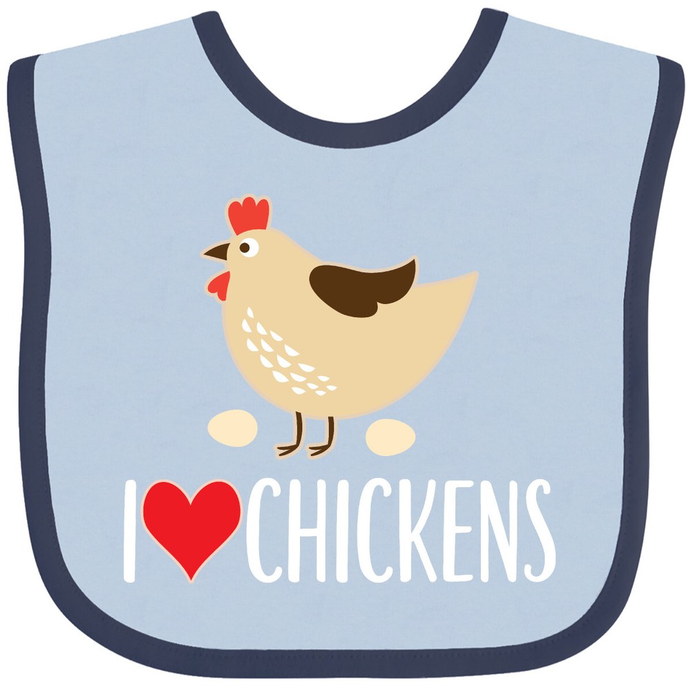 Inktastic Chickens Cute Farm Animal Baby Bib I Love Heart Animals Eggs Unisex