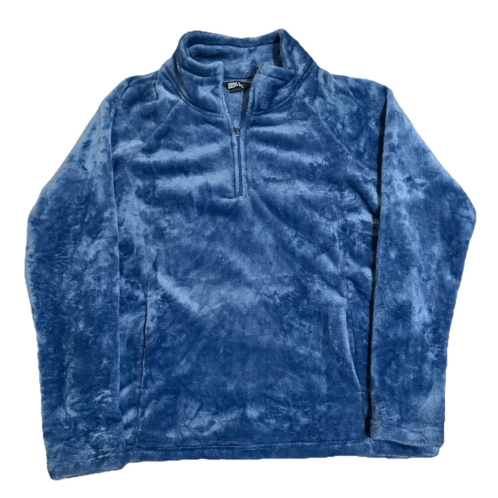 Eddie Bauer Women’s Blue Plush Fleece 1/4 Zip Pullover M