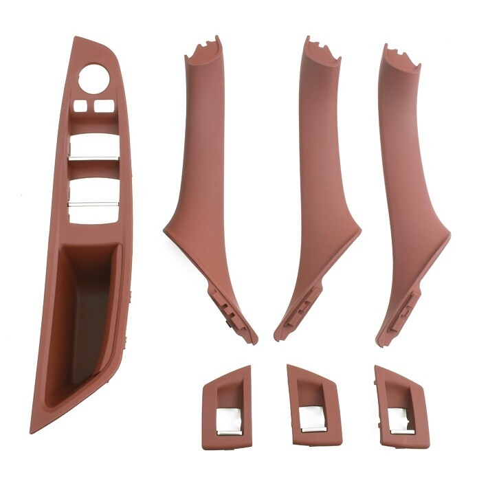 Red Brown Inner Door Panel Handle Pull Trim Cover Set for BMW 5 Series F10 F11
