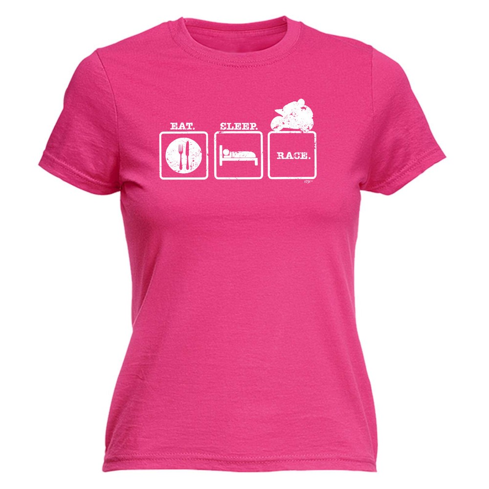 Eat Sleep Race Superbike Motorbike - Womens T Shirt Funny T-Shirt Gift Novelty
