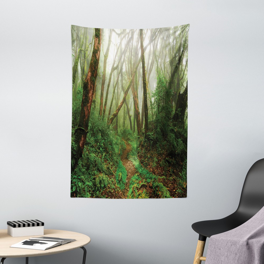 Tropical Tapestry Exotic Jungle Forest Print Wall Hanging Decor