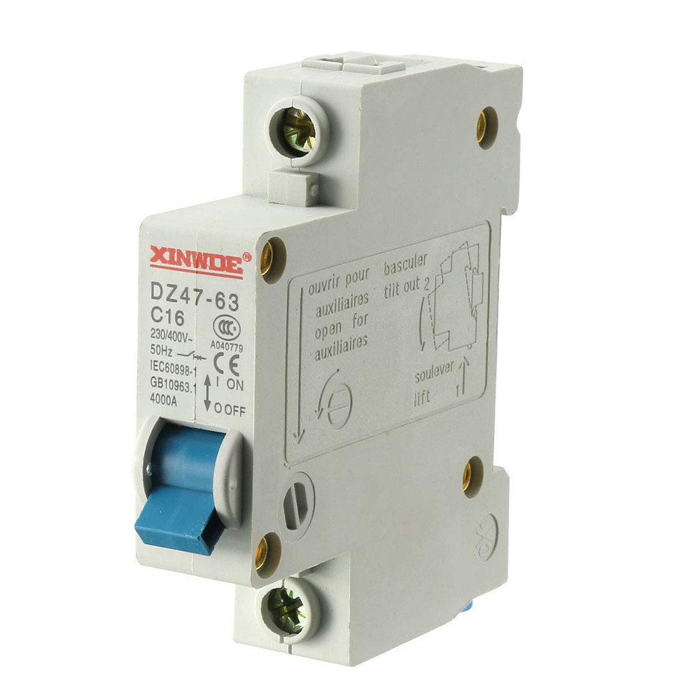 1 Pole 16A 230/400V Low-Voltage Miniature Circuit Breaker Din Rail Mount