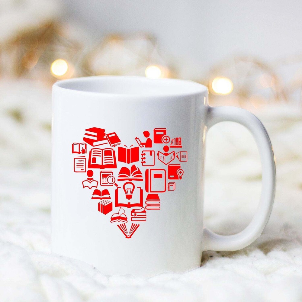 Reading Love Red Book Mug Book Lover Gift Reading Mug Book Lover Mug Librarian